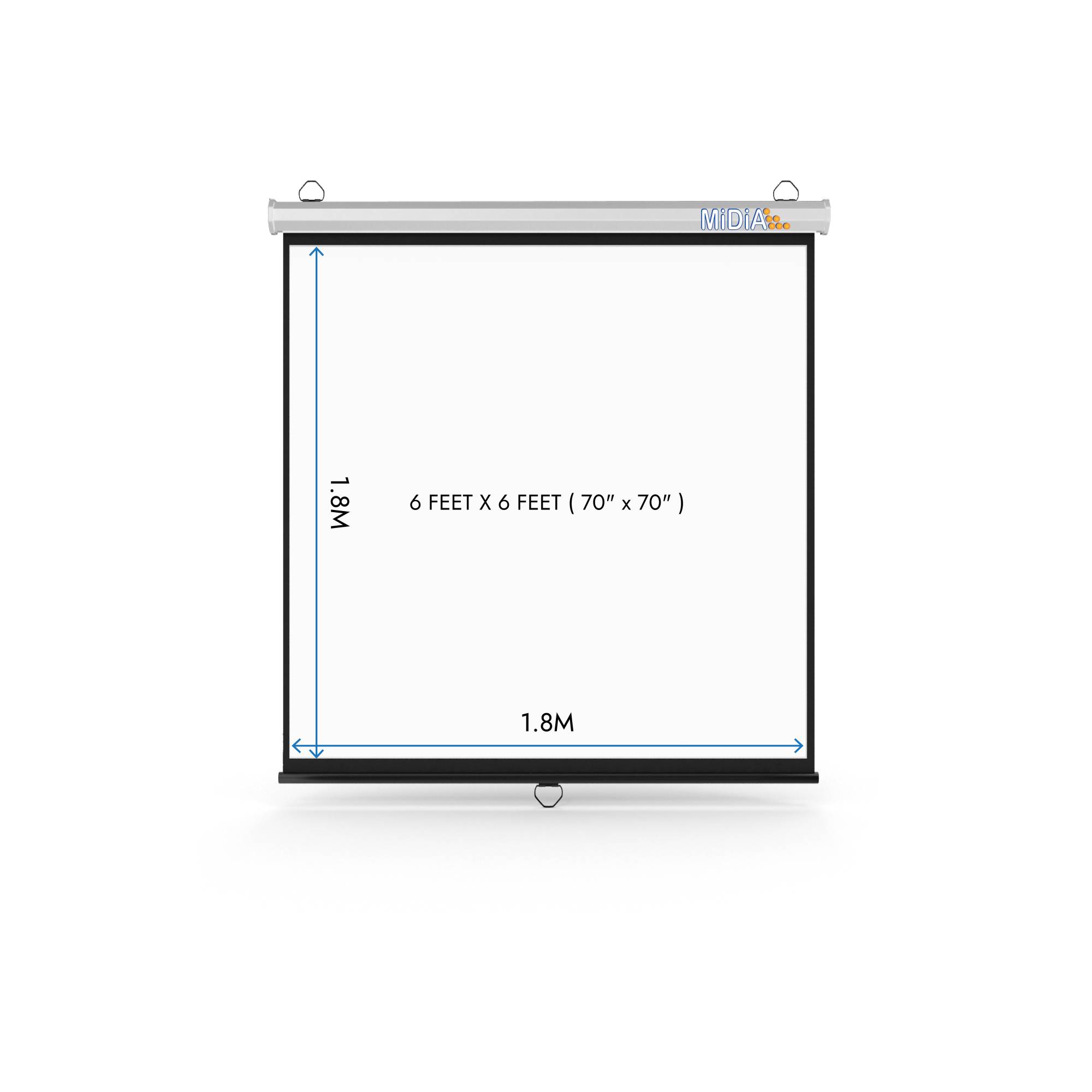 PV6X6 MiDiA Manual Wall Projection Screen (1.8M X 1.8M)